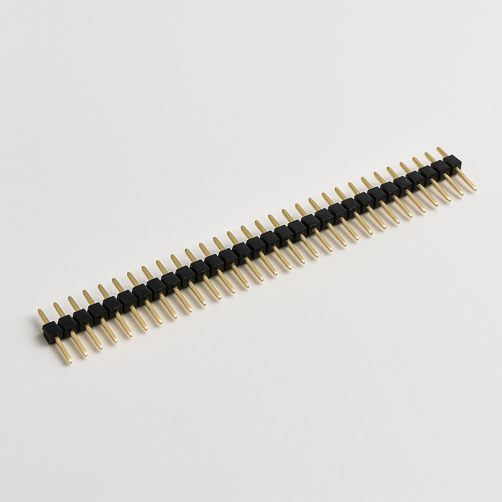 Straight Single Row 40 Pin 0.1 Inch (2.54mm) Brass-Leg Male Header Connector - Pack of 80 pcs