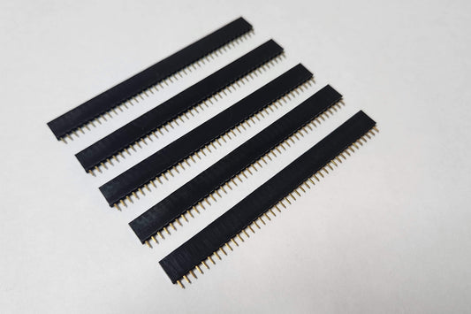 Straight Single Row 40 Pin 0.1 Inch (2.54mm) Brass-Leg Female Header Connector - Pack of 80 pcs