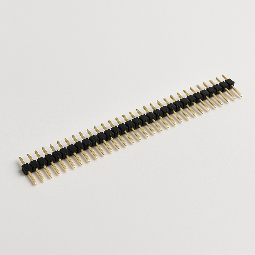 Straight Single Row 40 Pin 0.1 Inch (2.54mm) Brass-Leg Male Header Con ...